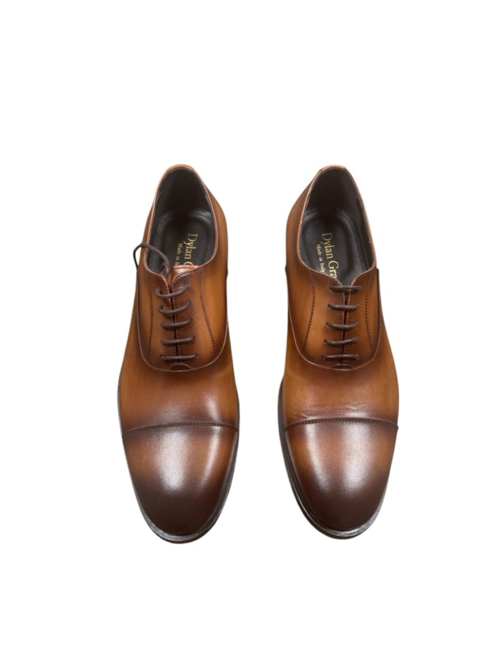 DYLAN GRAY Men’s Fresco Cognac Wingtip Oxford Made in Italy Size 10M US NIB